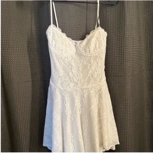 Elegant White Lace Mini Dress